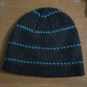 Blue Beanie w/ White Stripes